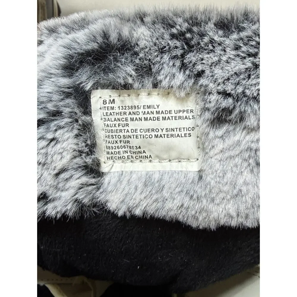 Khombu Emily Winter Snow Boots Womens Size 8 Gray Faux Fur Waterproof Duck Boots